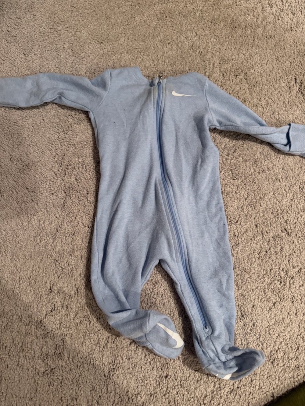 Nike Light Blue Baby Footed One-Piece Romper